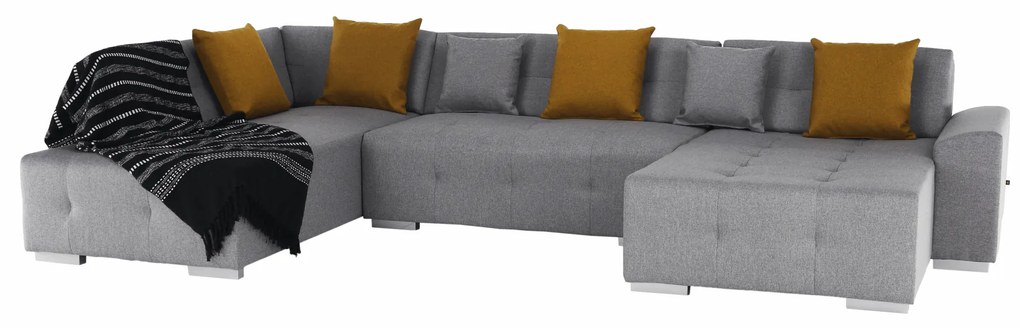 Canapea, gri/muştar, model stânga, BELLIS U