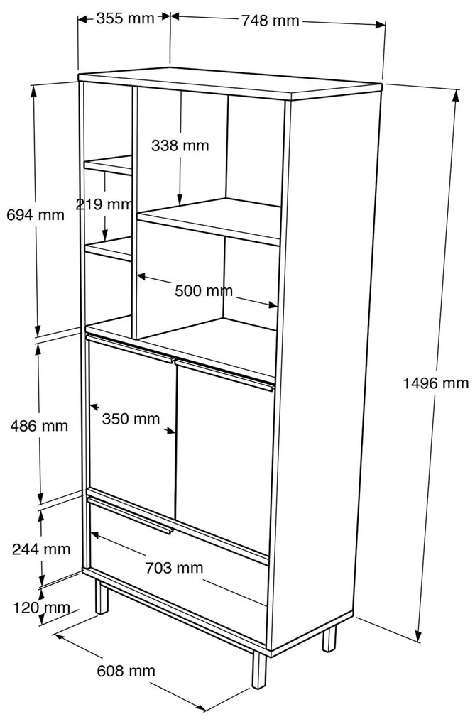 Dulap bucătărie Otto 9 A (nuc + negru). 1106579