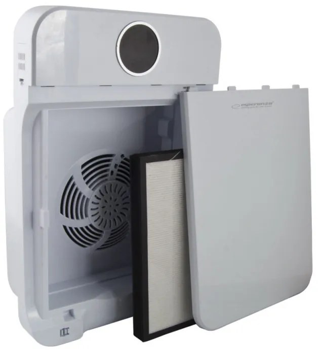 Purificator de aer Esperanza EHP002, Pana la 50 m², CADR 150 m³/h, Filtru HEPA/Carbon activ, Ionizare, Display LCD, Timer, Telecomanda, Alb