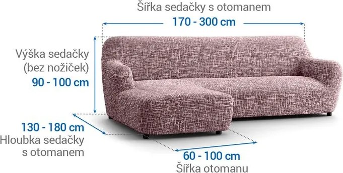Gaico Huse cu două elastice GRAFITI NOU castaniu canapea cu otoman stânga (l. 170 - 300 cm)