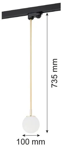 Lustră pe tijă pentru sistem de șină Argon 4308 BANG 1xG9/6W/230V alamă