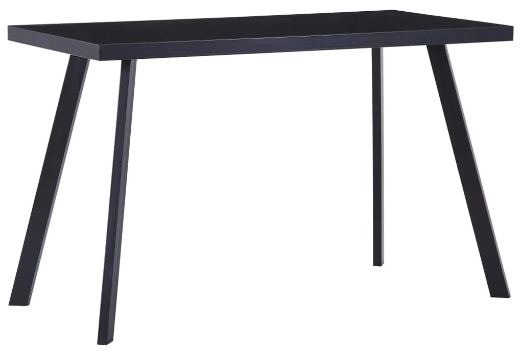 vidaXL Masă de bucătărie, negru, 120 x 60 x 75 cm, sticlă securizată