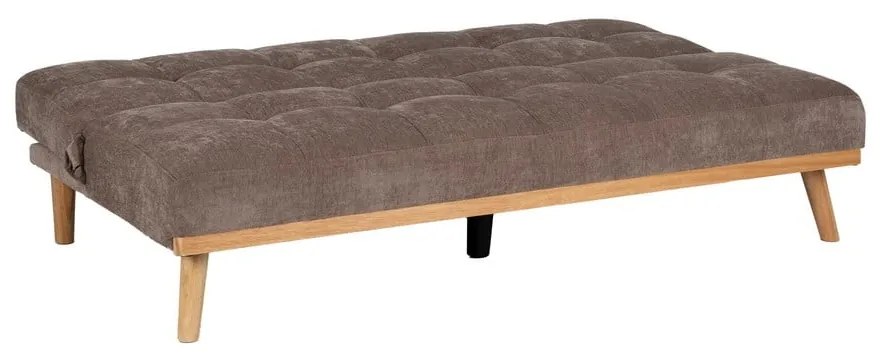 Canapea maro extensibilă cu tapițerie din chenille 178 cm – Ixia