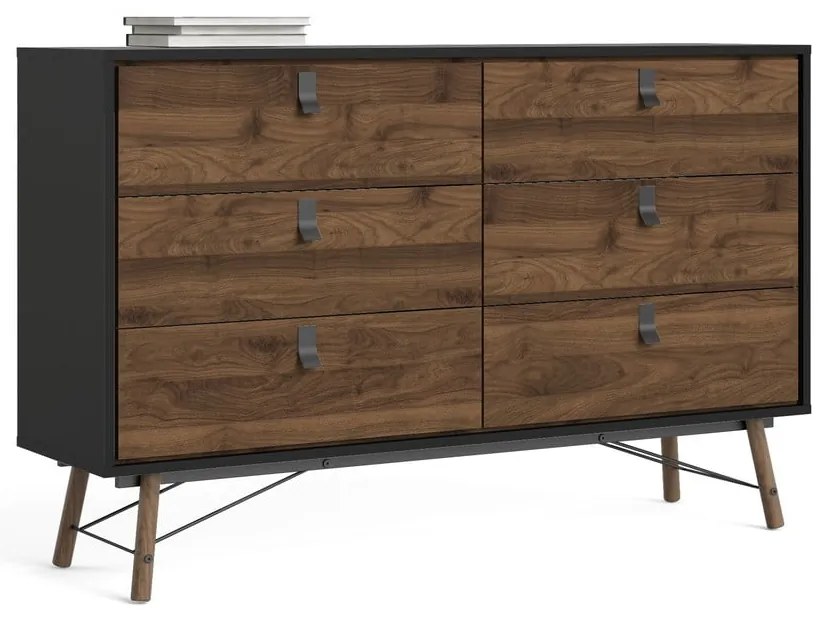 Comodă Tvilum Ry, 150x95 cm, maro închis-negru