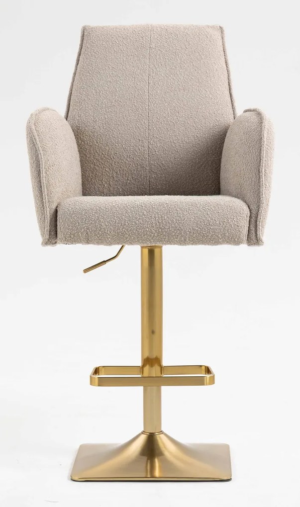 HR280KW Scaun Latte Boucle cu Bază Aurie