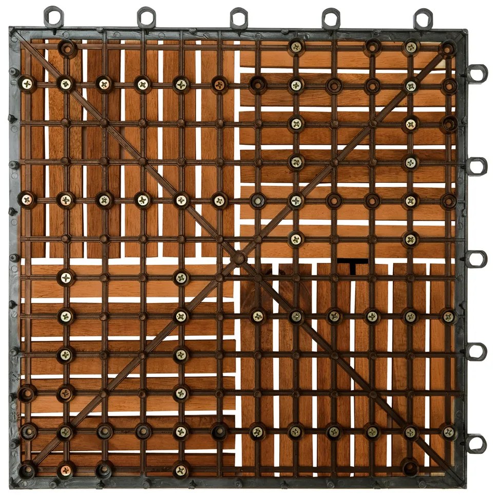 Deuba Tigla din lemn Quatro mozaic - set 11 piese, 30x30cm