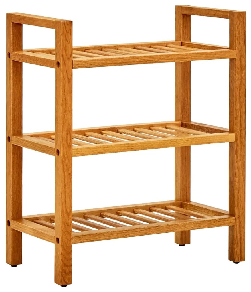 vidaXL Pantofar cu 3 rafturi, 50x27x60 cm, lemn masiv de stejar