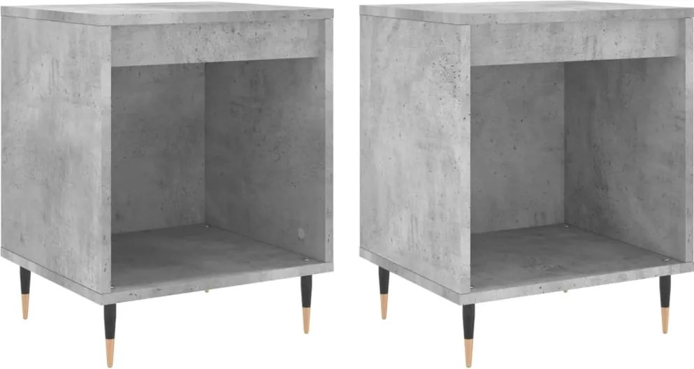 vidaXL Noptiere, 2 buc., gri beton, 40x35x50 cm, lemn compozit