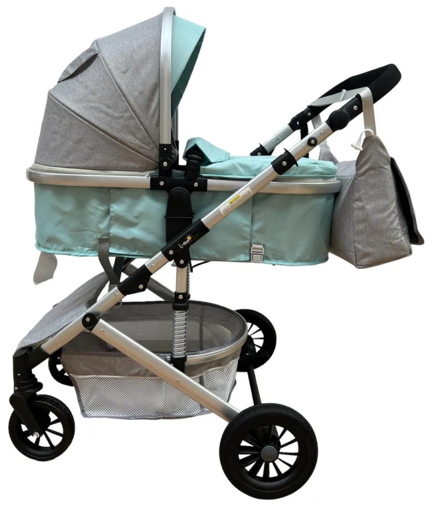 Carucior 2 in 1 pentru copii, cu maner reversibil si suspensii, 0-36 luni - CPC-31-bleu