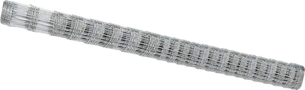 vidaXL Gard pentru câmp Argintiu 25 x 1,6 m Oțel galvanizat