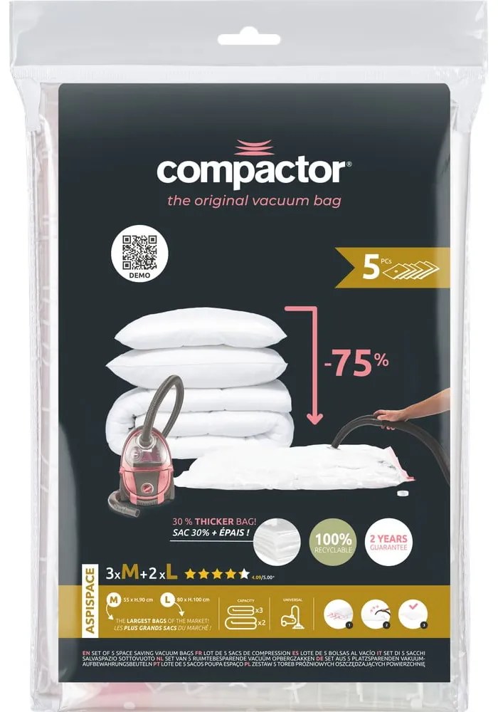 Saci de vidat 5 buc. Aspispace M/L – Compactor