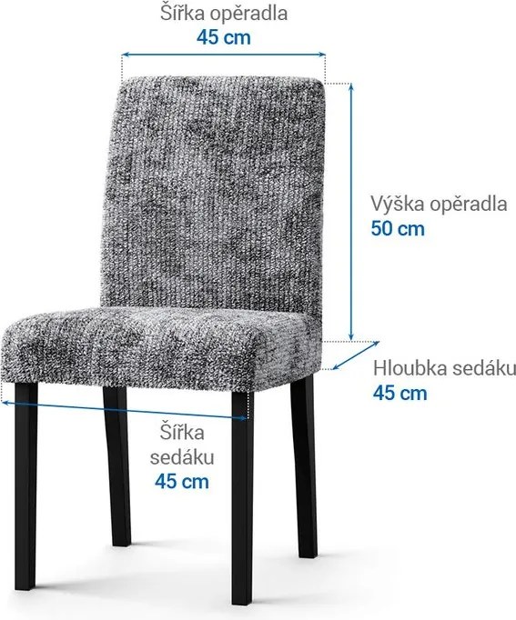 Gaico Huse bielastice MARMO gri scaun cu spatar 2 buc (45 x 45 x 50 cm)