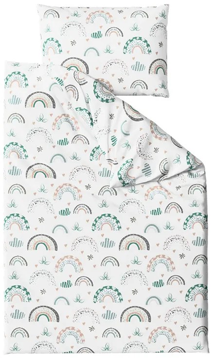 Lenjerie de pat din bumbac pentru patut RAINUBI alb Dimensiunile lenjeriei: 45 x 65 cm | 90 x 135 cm