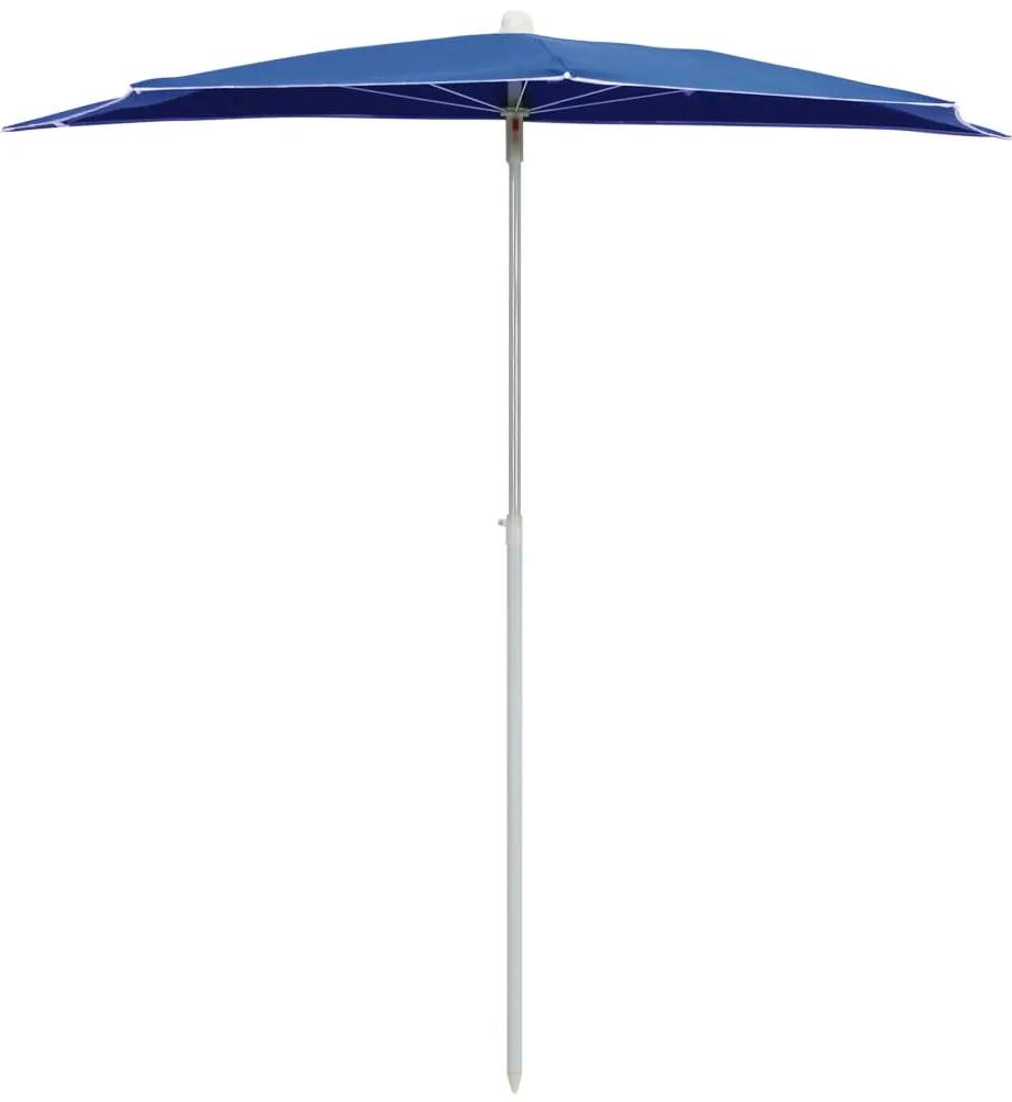 Umbrela de gradina cu stalp, azuriu, 180x90 cm, semirotunda azure blue