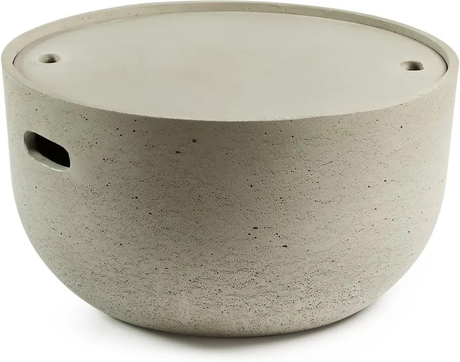 Măsuță auxiliară din beton La Forma Rhett, ø 58 cm, gri