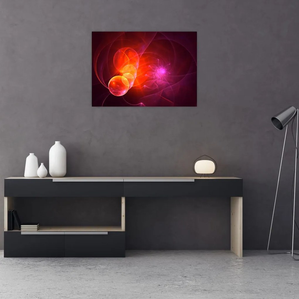 Tabloul modern cu abstracțiune roz (70x50 cm)