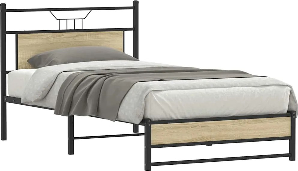vidaXL Cadru pat fără saltea stejar sonoma 100x200 cm lemn prelucrat