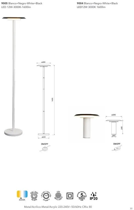 Veioza, Lampa de masa LED design tehnic Tina MA-9004