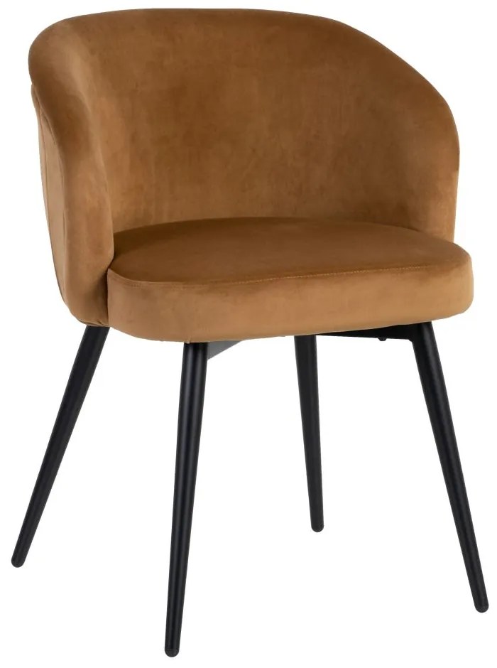 Scaun Nevo cu tapiterie din catifea si picioare metalice 57 X 56 X 76,50 CM, caramel