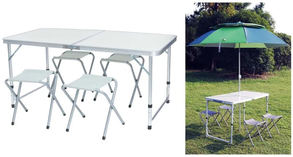 Masa camping cu 4 scaune