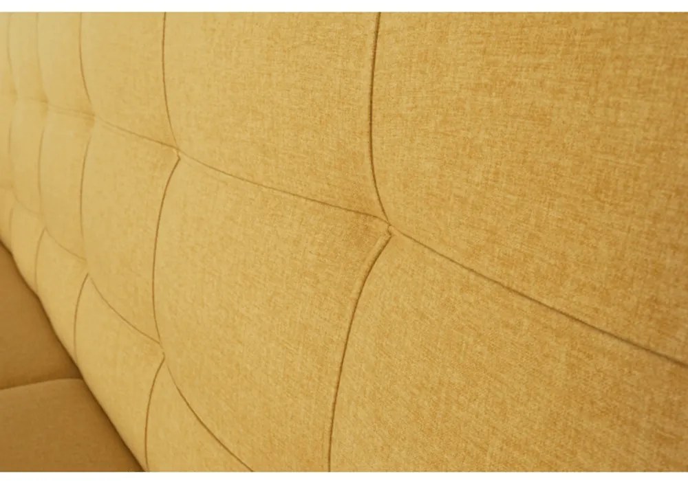 Canapea tapiţat 3 locuri, material textil muştar, AMEDIA