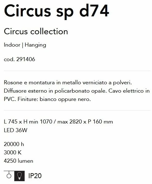 Lustra / Pendul LED suspendata design modern circular Circus sp d74 negra