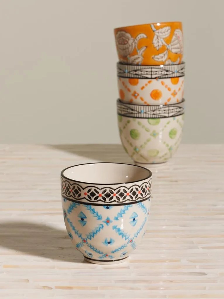 Set 4 cesti de cafea, din ceramica, Rhapsody