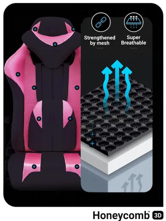 Scaun gaming Diablo X-Player 2.0 din material Normal Size Marshmallow Pink/roz Diablochairs