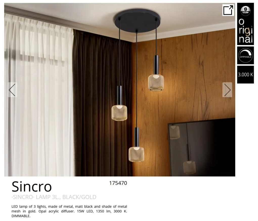 Lustra LED suspendata design modern Sincro 3L