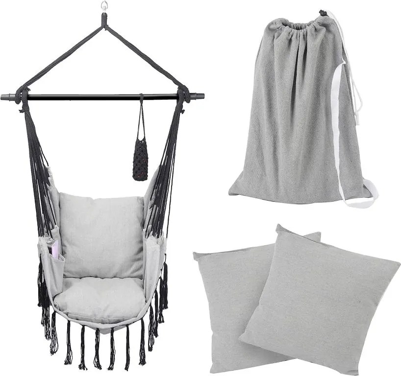 Balansoar suspendat MIADOMODO, gri, interior și exterior