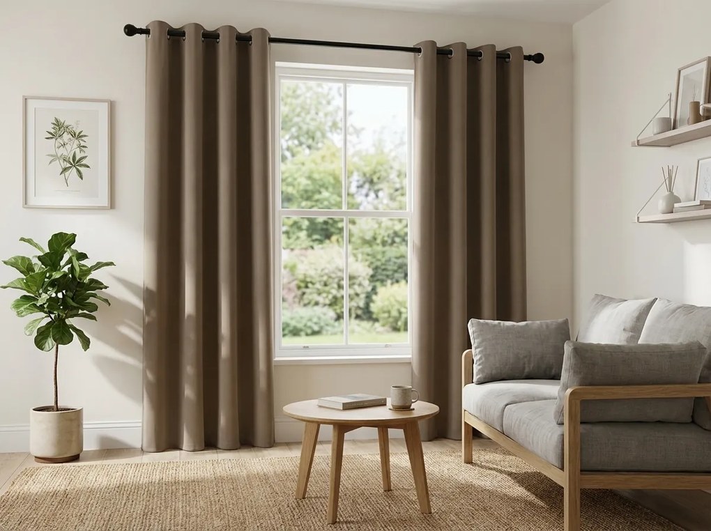 Draperie bej OXFORD 140x250 cm Agatat: Inele metalice