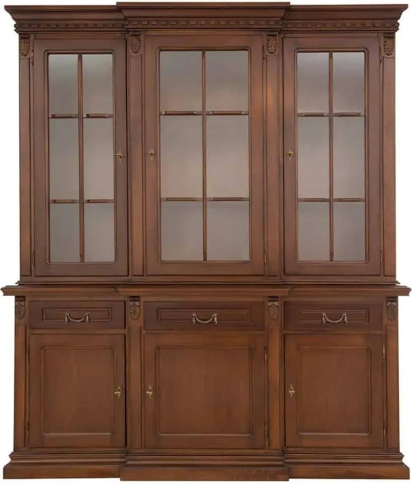 Vitrină lemn masiv Bernhard, 188 × 58 × 226 cm