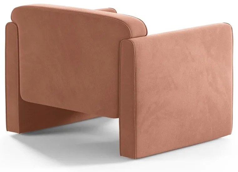 Fotoliu roz cu tapițerie din catifea Abby – Micadoni