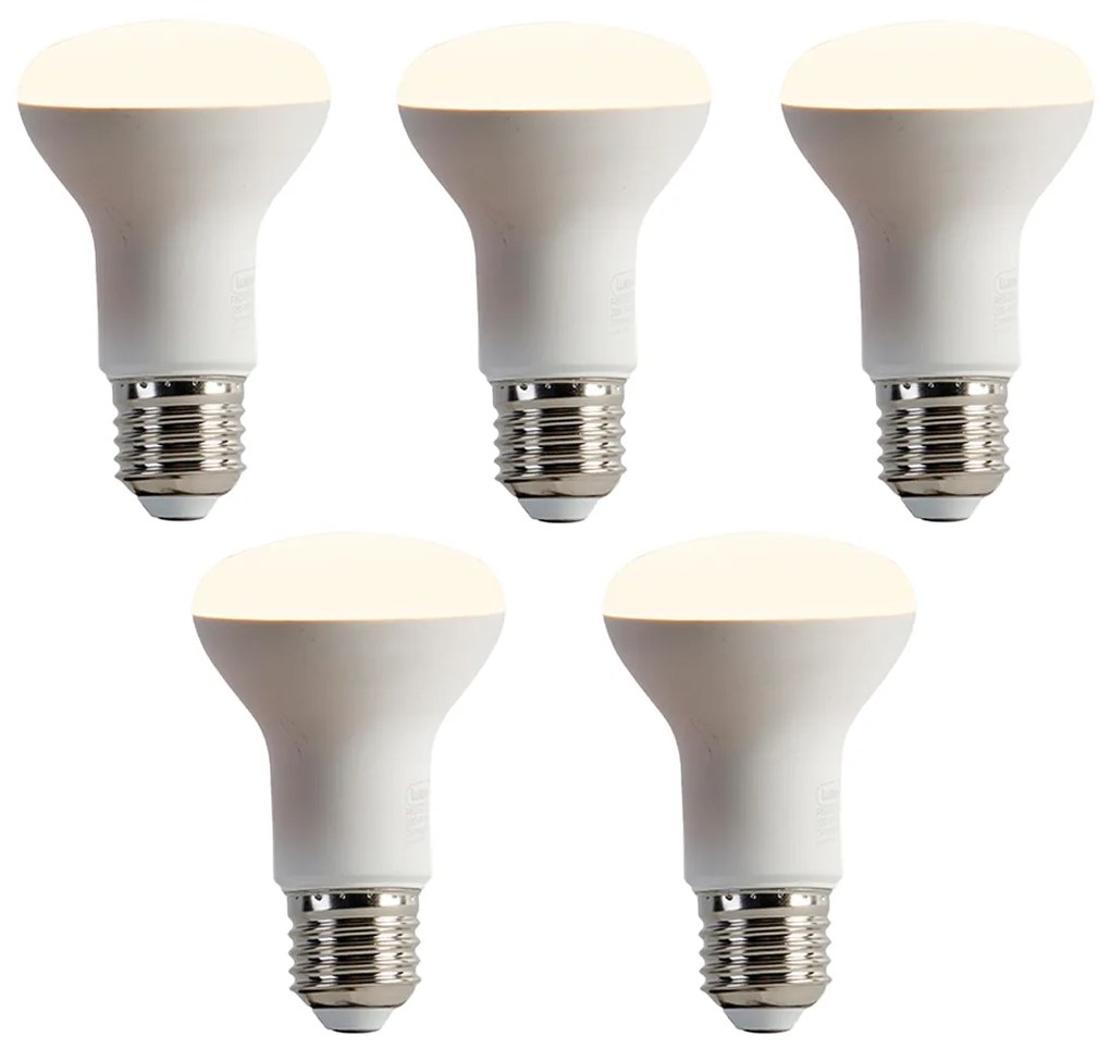 Set de 5 becuri LED E27 reglabile R63 6.2W 520lm 2700K
