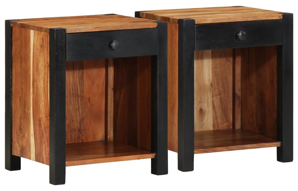 vidaXL Noptiere 2 buc 40x35x50 cm Lemn masiv de acacia