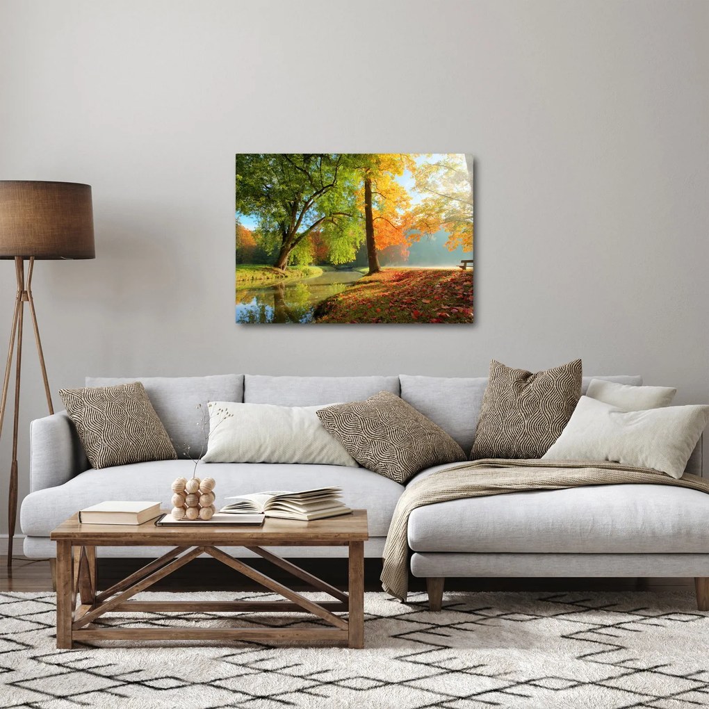 Tablou - Peisaj liniștit de toamnă (70x50 cm)