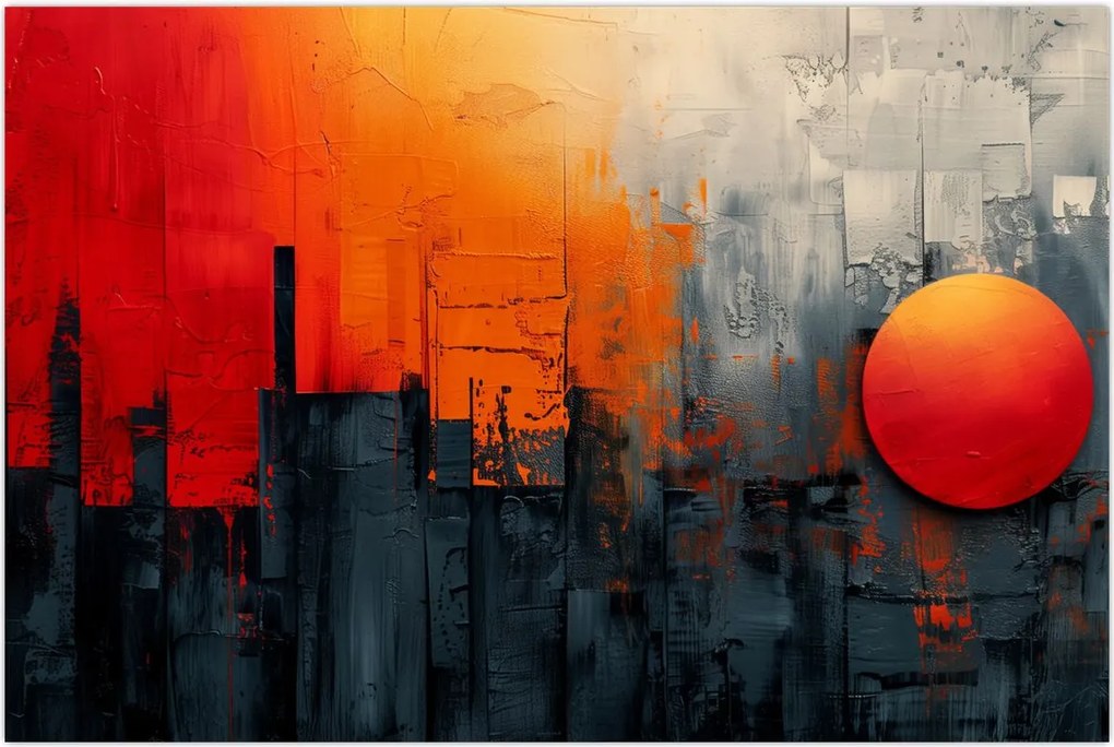 Tablou - Pictura abstractă a orașului (90x60 cm)