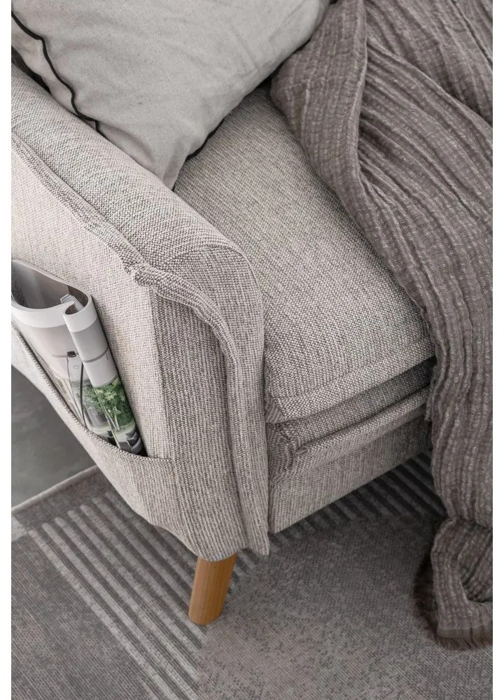 Colțar grej extensibil/cu spațiu de depozitare (cu colț pe partea dreaptă/cu șezlong) Charming Charlie – Miuform