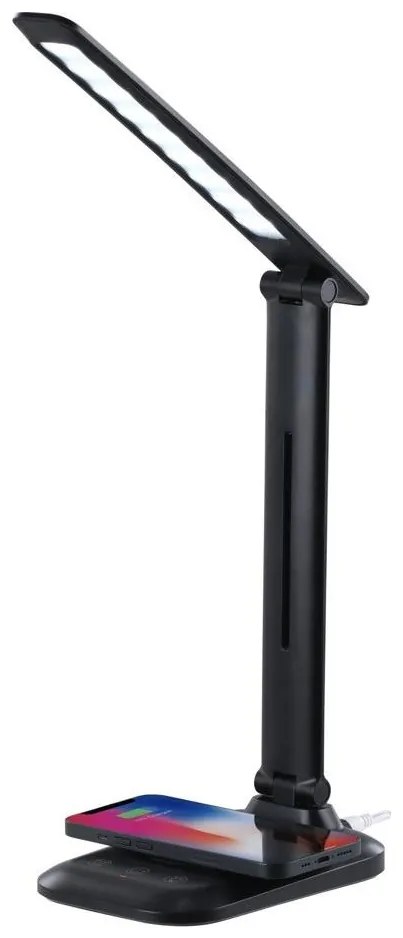 Immax 09106L - Lampă de birou LED LUMI, cu dimmer și încărcare wireless QI, LED/7W/230V, negru