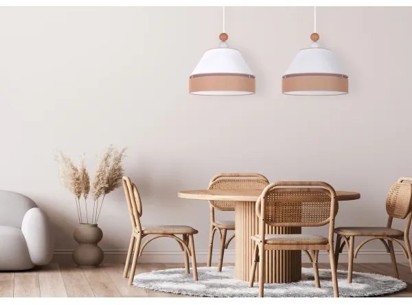 Duolla - Lustră pe cablu AVIGNON 2xE27/15W/230V albă/maro