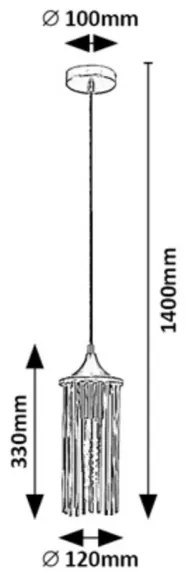 Lustră pe cablu ROXAS 1xE27/40W/230V Rabalux 72151
