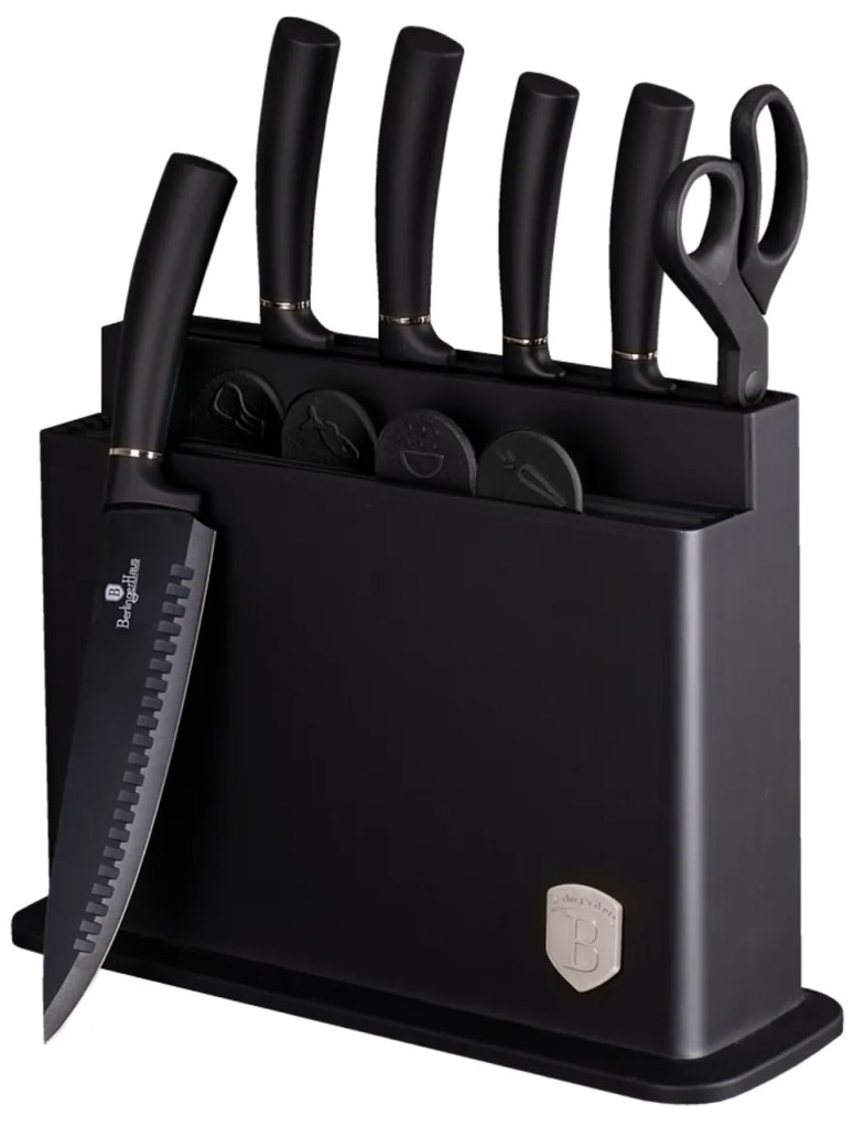 Set Cutit cu tocatoare Matte Black Berlinger Haus BH 2492