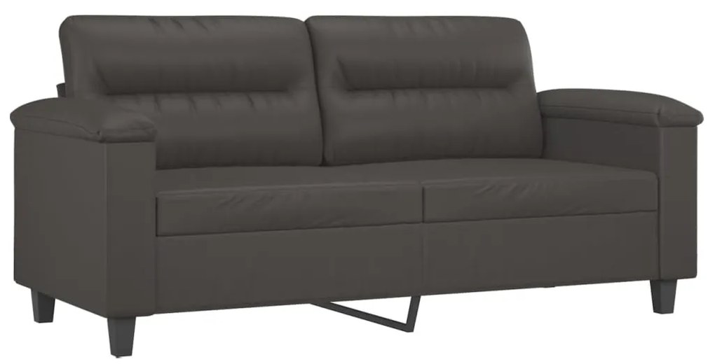 349254 vidaXL Canapea cu 2 locuri, gri, 140 cm, piele ecologică