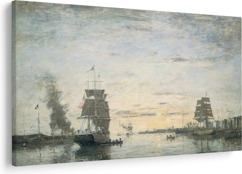 Tablou - Eugène Boudin, Entrance to the Harbor, Le Havre, reproducere (90x60 cm)