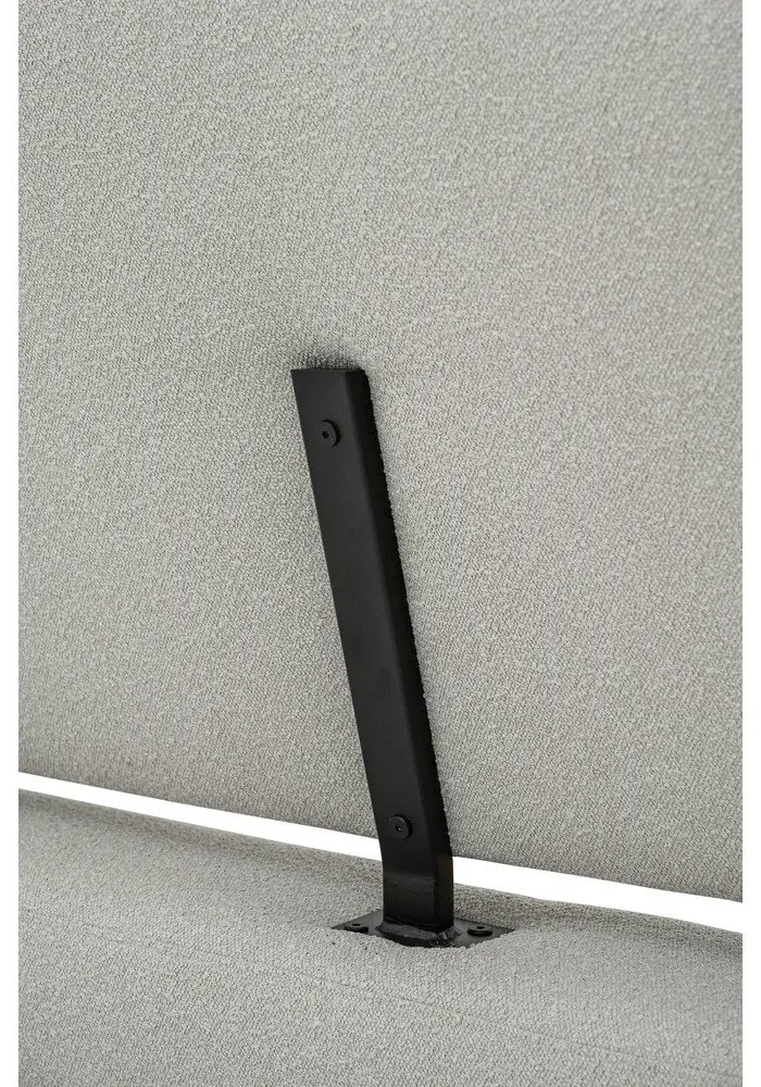 Pat matrimonial gri deschis tapițat cu somieră 160x200 cm Odette – Scandic