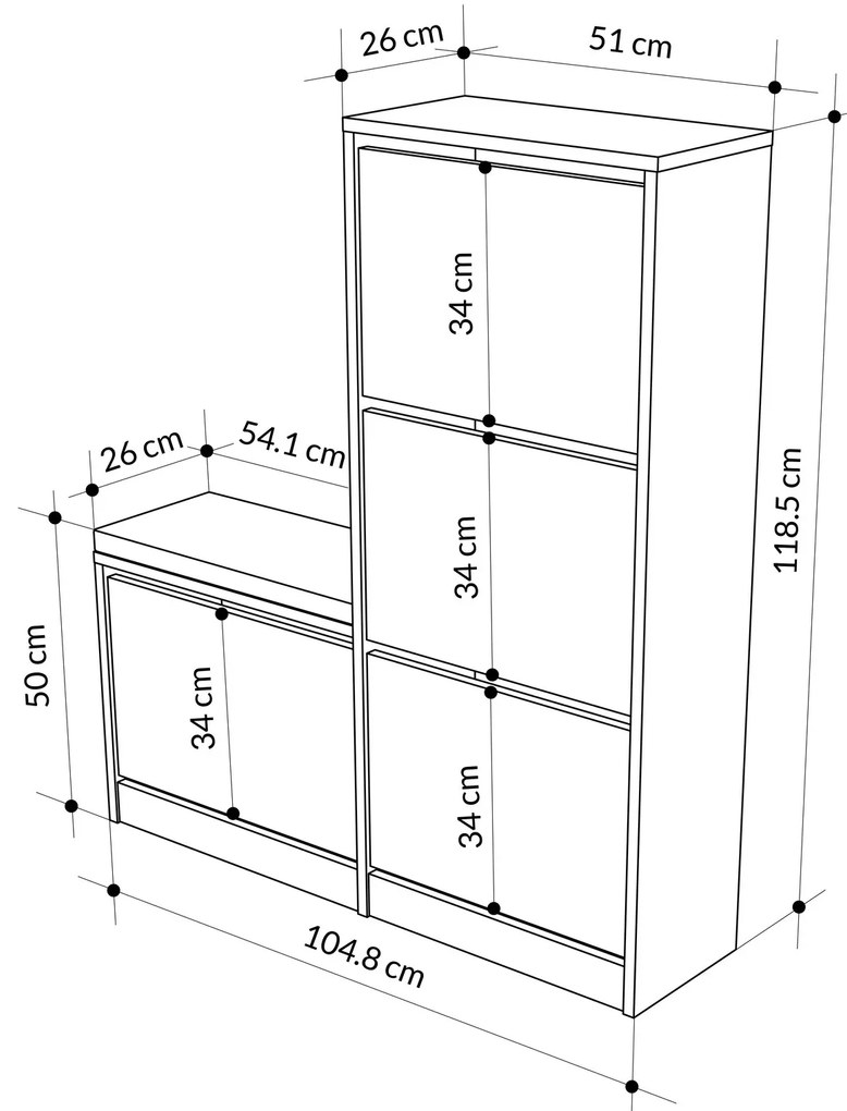 Pantofar/ Dulap pantofi Dora (Gri). 1073143