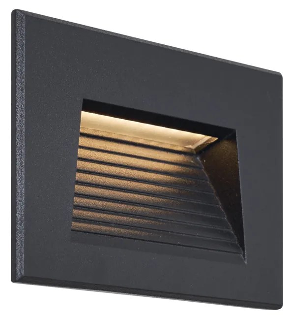Plafoniera moderna de perete incastrata Negru 11.5cm incl. LED IP65 - Trem