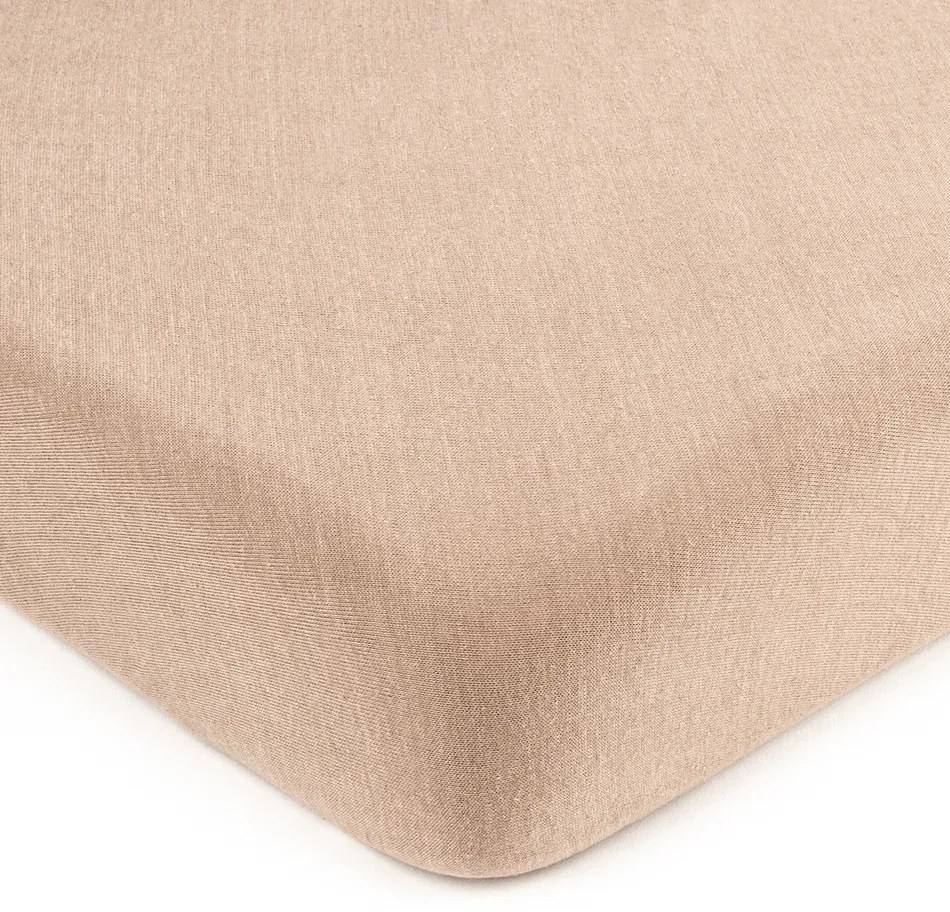 Cearșaf de pat 4Home jersey maro deschis, 90 x 200 cm