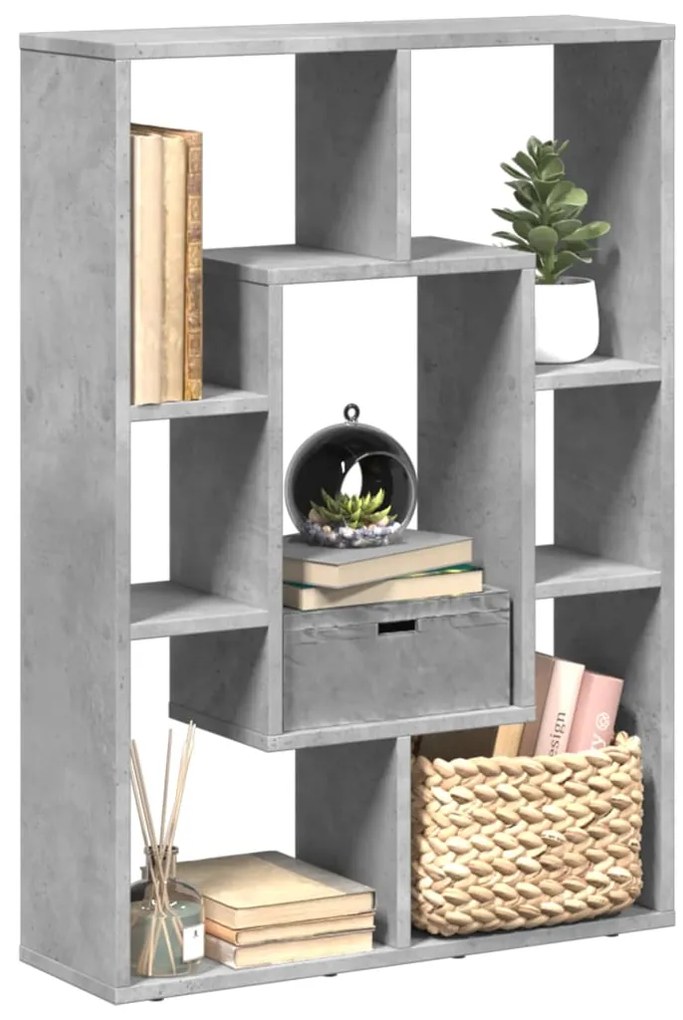 vidaXL Bibliotecă, gri beton, 63x20x90 cm, lemn prelucrat