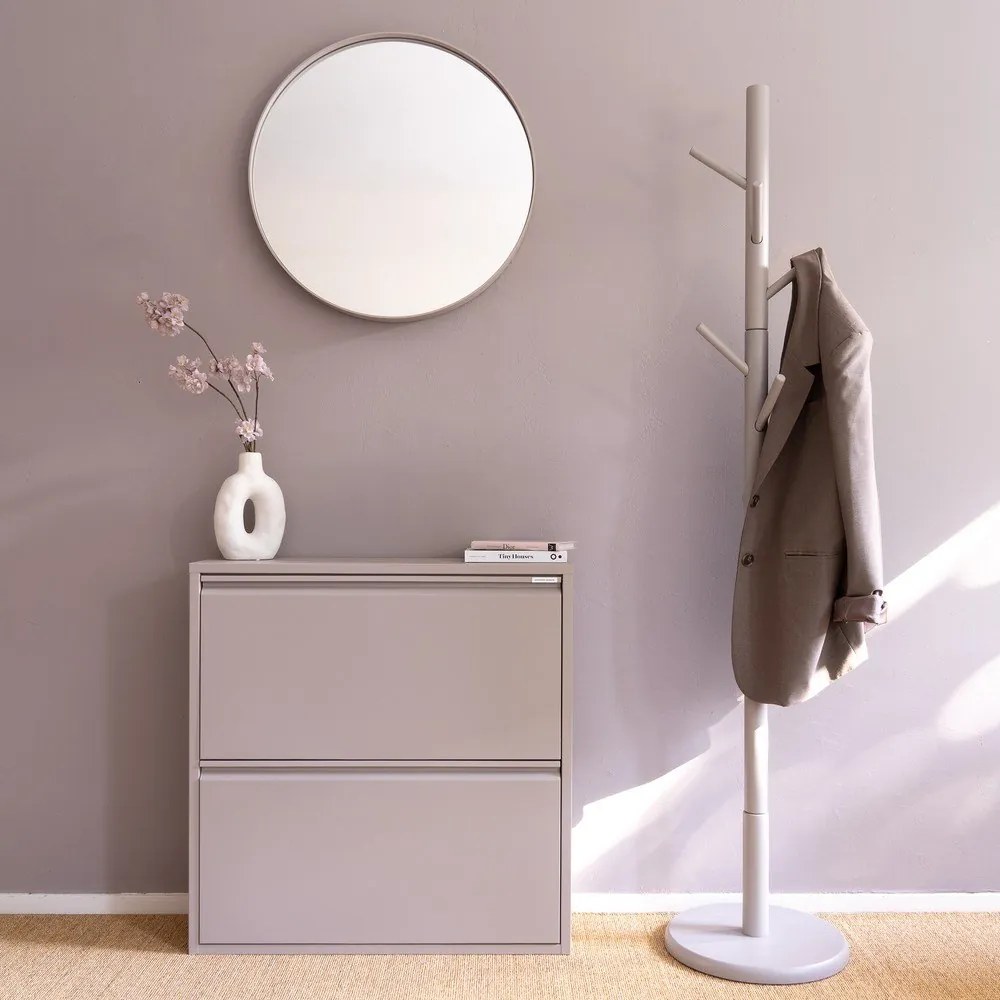 Pantofar taupe cu deschidere înclinată din metal 75x77,5x22,5 cm Billy – Spinder Design